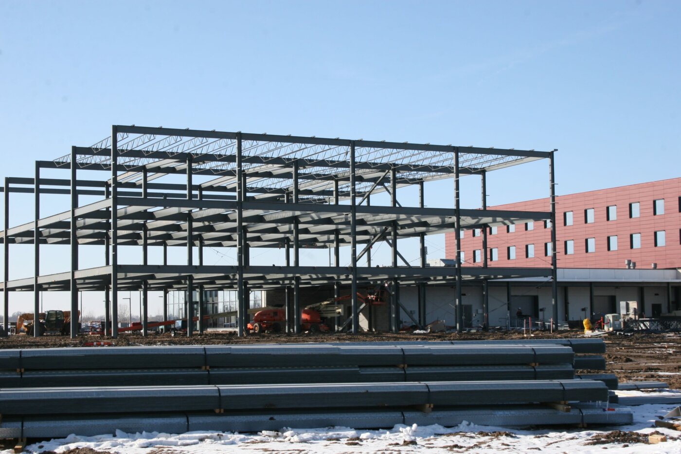 Building Steel Frame Being Constructed