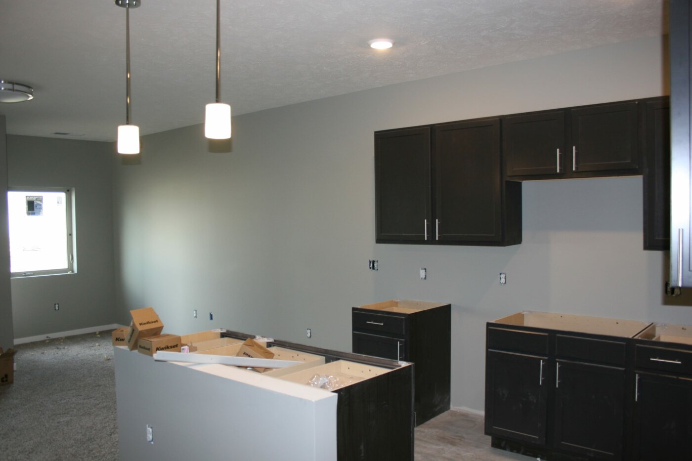 Interior Kitchen and Living Area During Construction