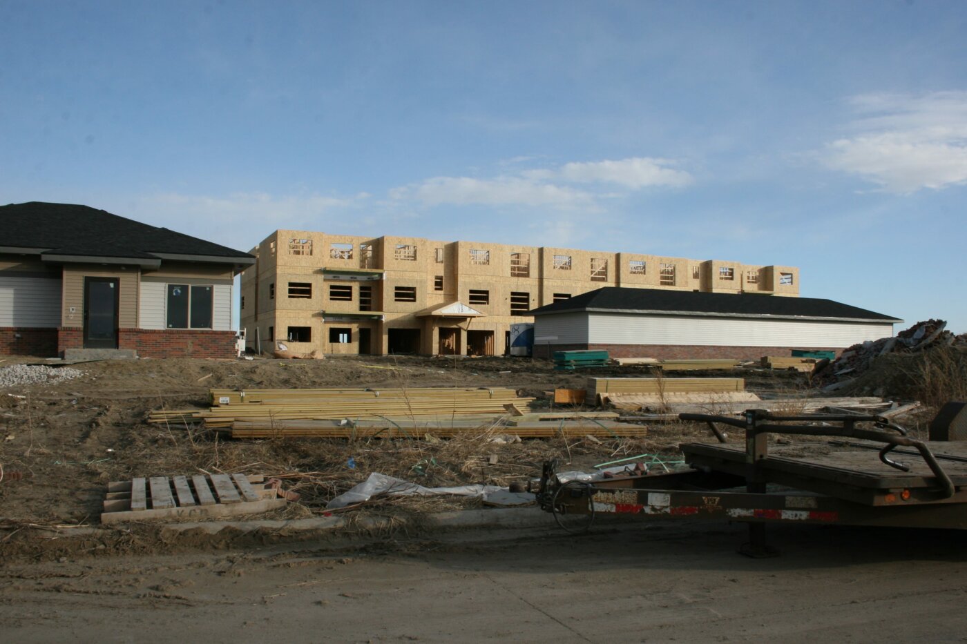 Wooden Frame of Building Assembled